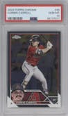 Corbin Carroll from the 2023 Topps Chrome set graded by PSA and given an overall grade of 10.