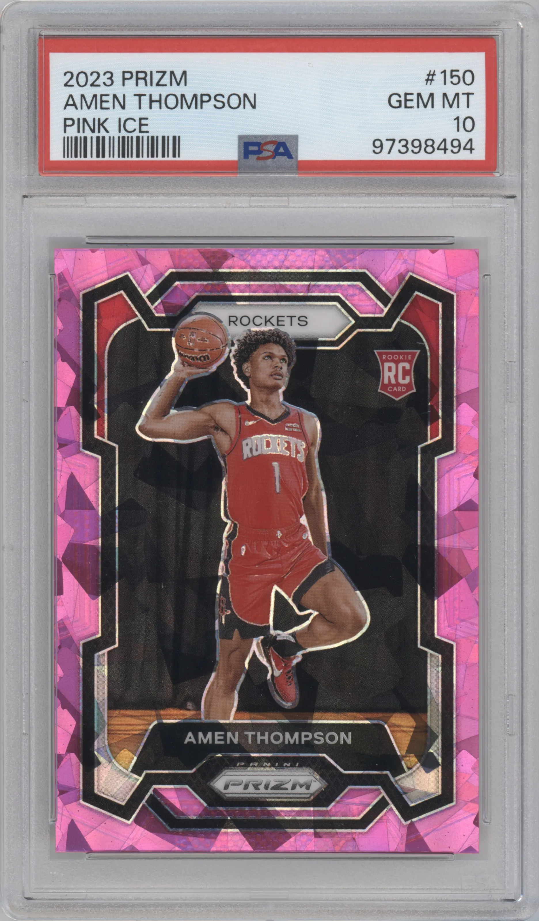 2023 Panini Prizm Amen Thompson Pink Ice #150 PSA 10