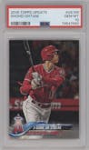 Shohei Ohtani from the 2018 Topps Update set graded by PSA and given an overall grade of 10.