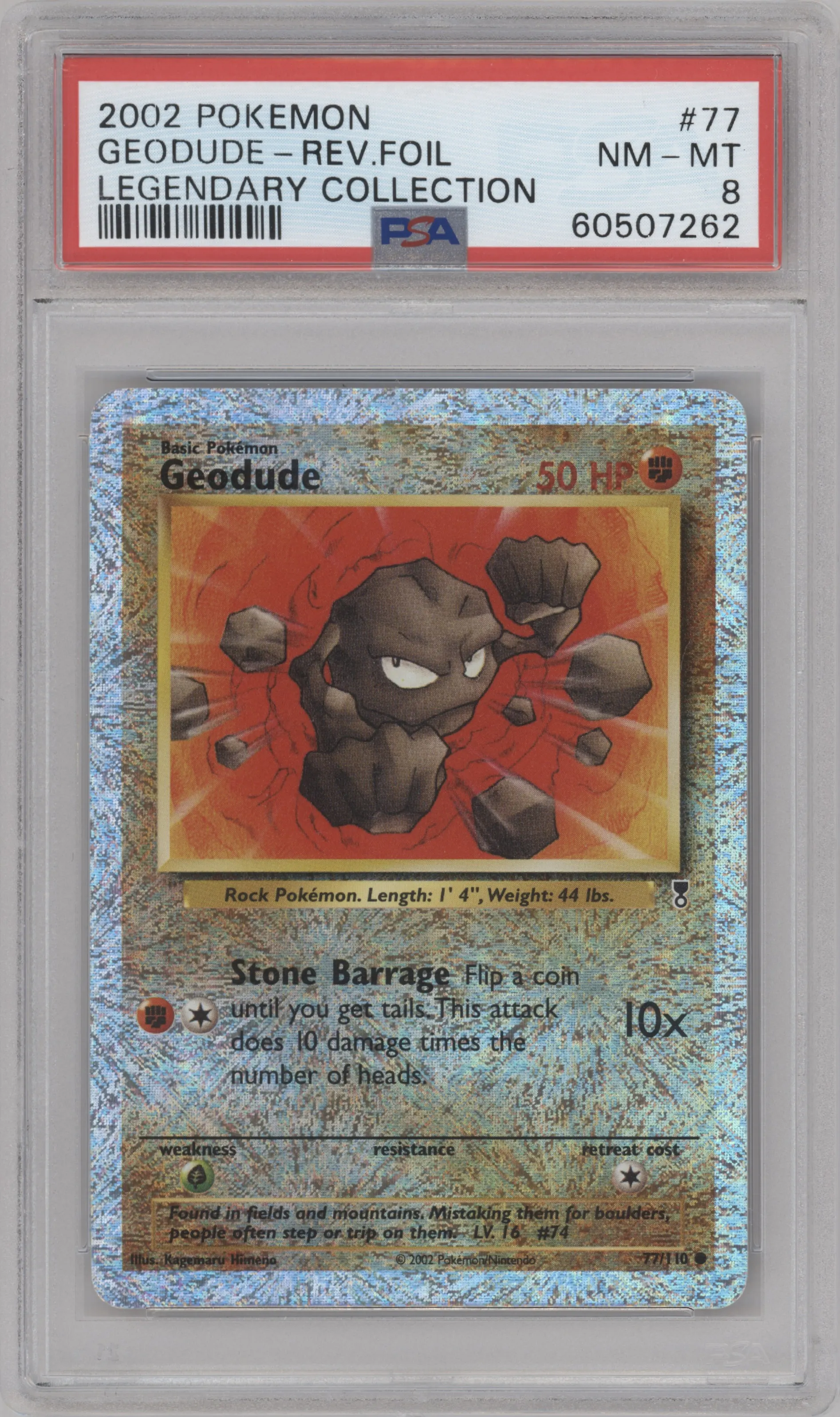 2002 Pokemon Legendary Collection Geodude #77 PSA 8