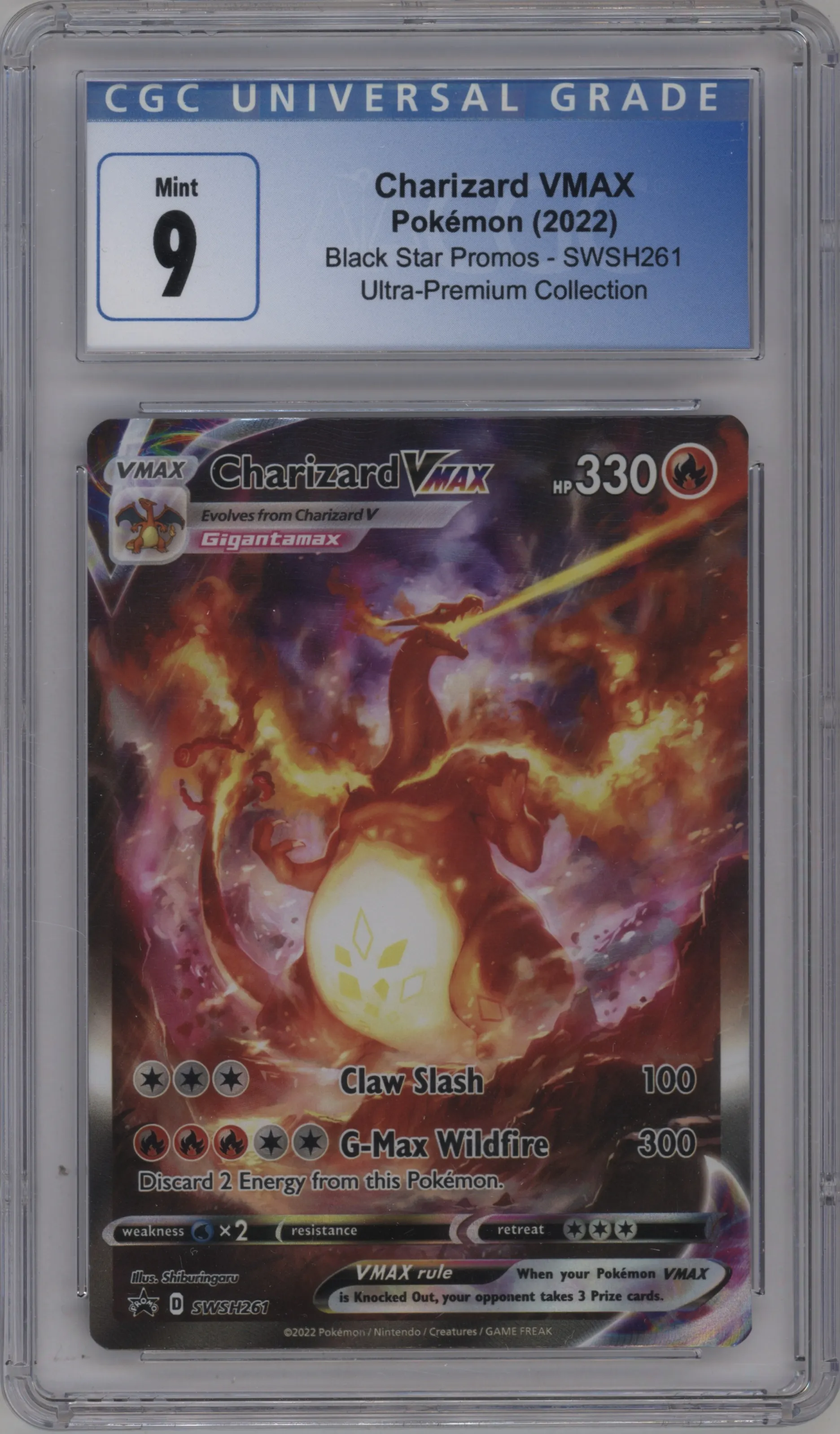 2022 Pokemon SWSH Charizard VMAX Ultra Premium Collection #SWSH261 CGC 9