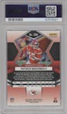 Patrick Mahomes II from the 2022 Panini Mosaic set featuring a Reactive Orange parallel graded by PSA and given an overall grade of 9.