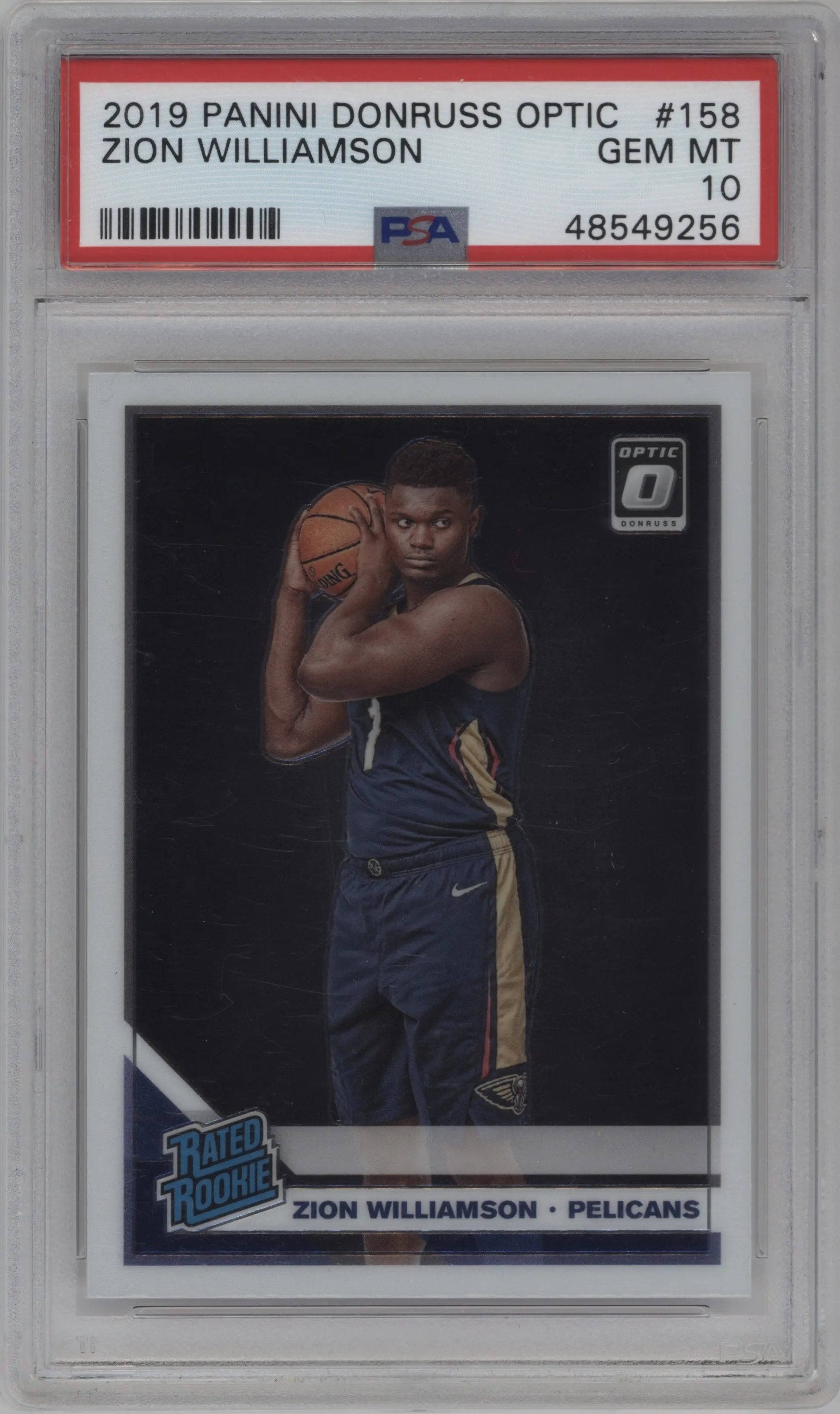 2019 Panini Donruss Optic Rated Rookie Zion Williamson #158 PSA 10