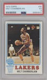 Wilt Chamberlain from the 1973-74 Topps set graded by PSA and given an overall grade of 5.