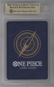 Jewelry Bonney from the 2024 One Piece set featuring a Alternate Art parallel graded by Beckett and given an overall grade of 10.