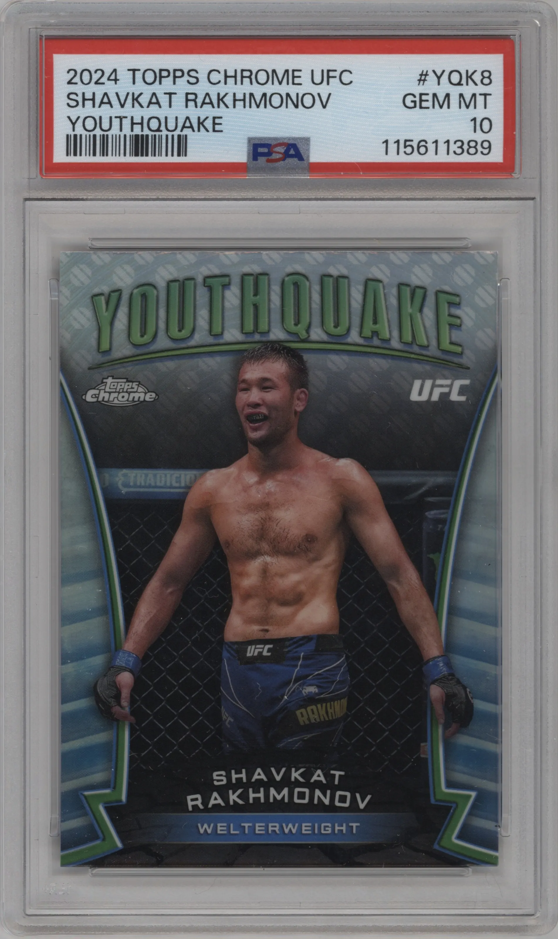 2024 Topps Chrome UFC Youthquake Shavkat Rakhmonov PSA 10