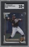 Termarr Johnson from the 2022 Bowman Draft set graded by SGC and given an overall grade of 10.