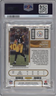 George Pickens from the 2022 Panini Contenders Optic set featuring a Blue parallel graded by PSA and given an overall grade of 10.