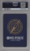 Gecko Moria from the 2024 One Piece set featuring a Alternate Art parallel graded by PSA and given an overall grade of 10.