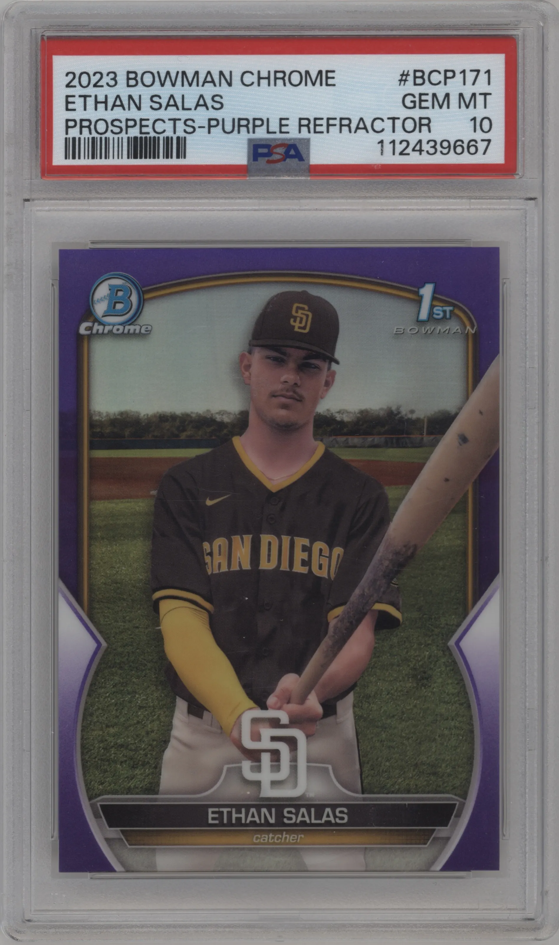 2023 Bowman Chrome Prospect Ethan Salas Purple Refractor #BCP-171 PSA 10