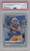Justin Herbert from the 2020 Panini Donruss Optic set featuring a Holo parallel graded by PSA and given an overall grade of 10.