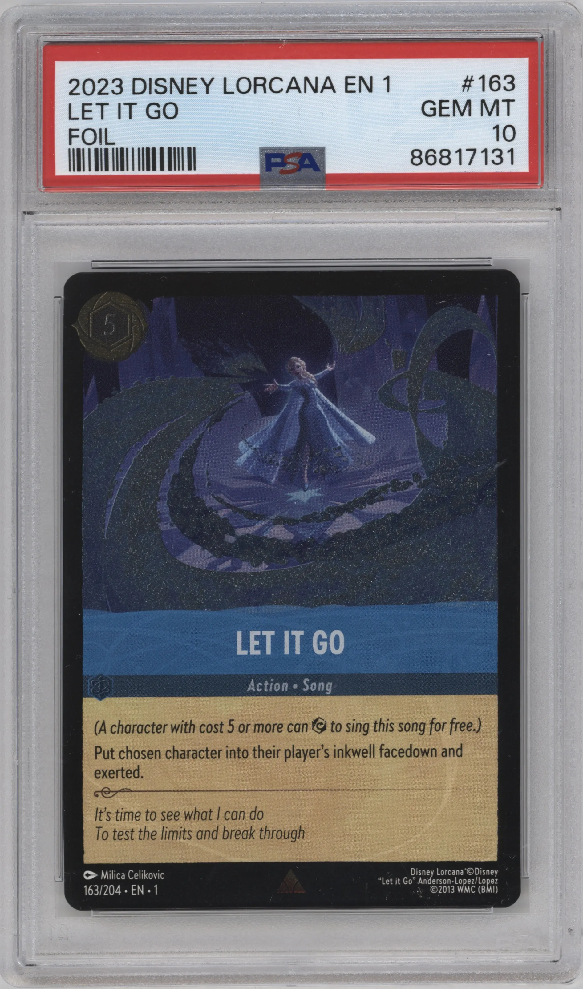 2023 Disney Lorcana The First Chapter Let It Go Foil PSA 10