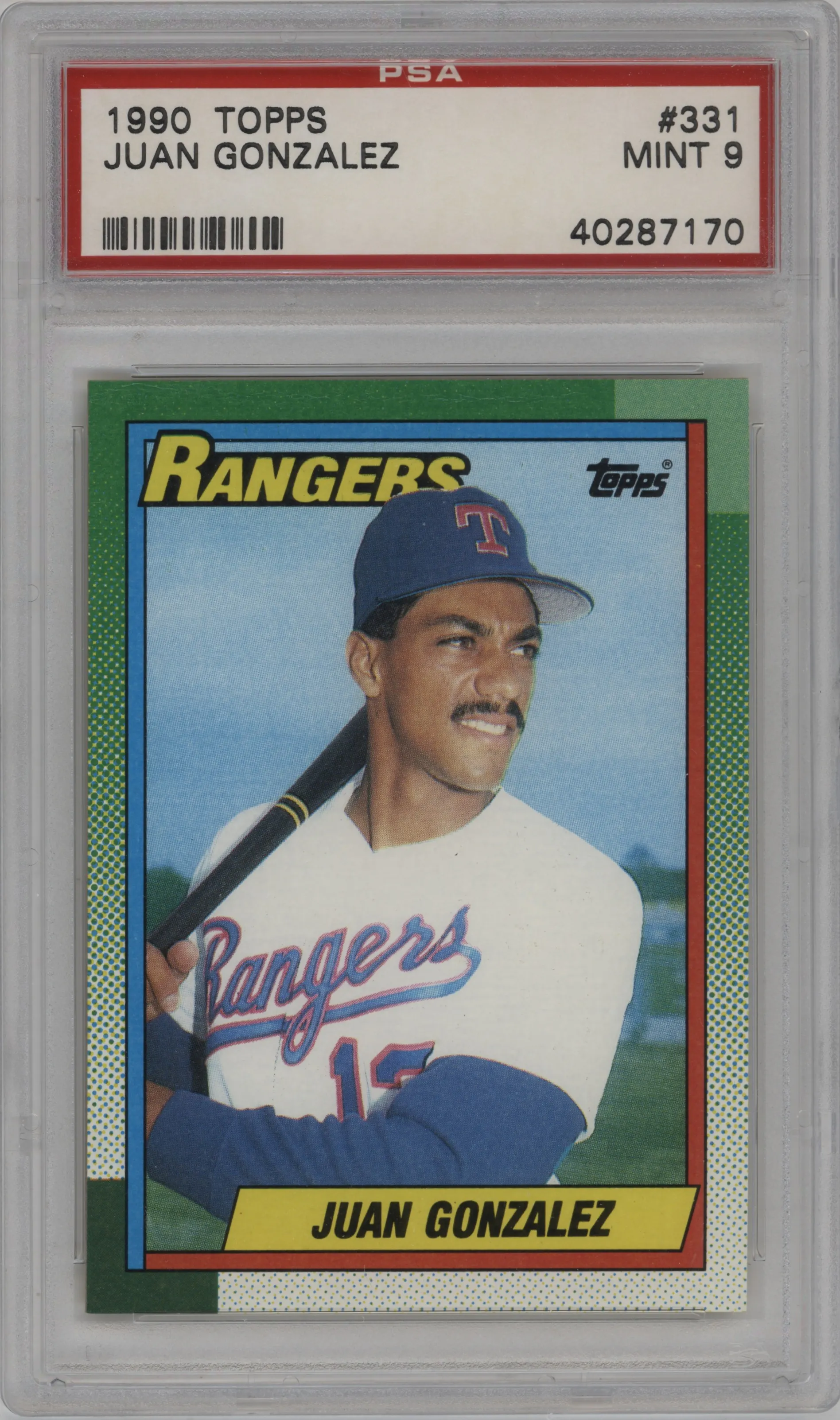 1990 Topps Juan Gonzalez #331 PSA 9