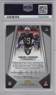 Amari Cooper from the 2017 Panini Prizm set featuring a Gold Vinyl parallel graded by PSA and given an overall grade of 10.