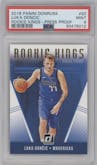 Luka Doncic from the 2018-19 Panini Donruss  set featuring a Press Proof parallel graded by PSA and given an overall grade of 9.