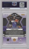 LeBron James from the 2021-22 Panini Mosaic  set featuring a Fast Break Gold parallel graded by PSA and given an overall grade of 10.
