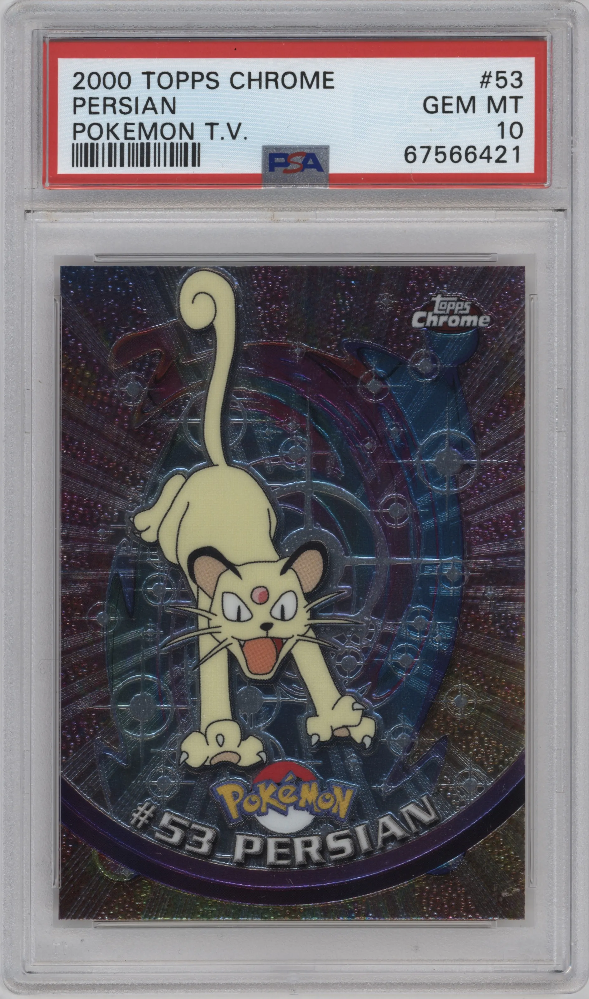2000 Pokemon Topps Chrome Persian #53 PSA 10