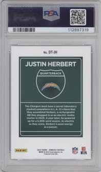 Justin Herbert from the 2022 Panini Donruss set graded by PSA and given an overall grade of 10.