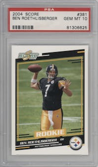 Ben Roethlisberger from the 2004 Score set graded by PSA and given an overall grade of 10.