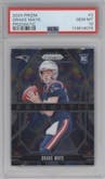 Drake Maye from the 2024 Panini Prizm set graded by PSA and given an overall grade of 10.