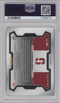 Cameron Brink from the 2024 Panini Prizm Draft Picks set featuring a Blue Ice parallel graded by PSA and given an overall grade of 10.