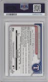 Pablo Guerrero from the 2024 Bowman Chrome set featuring a Reptilian Blue Refractor parallel graded by PSA and given an overall grade of 9.