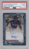 Pablo Guerrero from the 2024 Bowman Chrome set featuring a Reptilian Blue Refractor parallel graded by PSA and given an overall grade of 9.