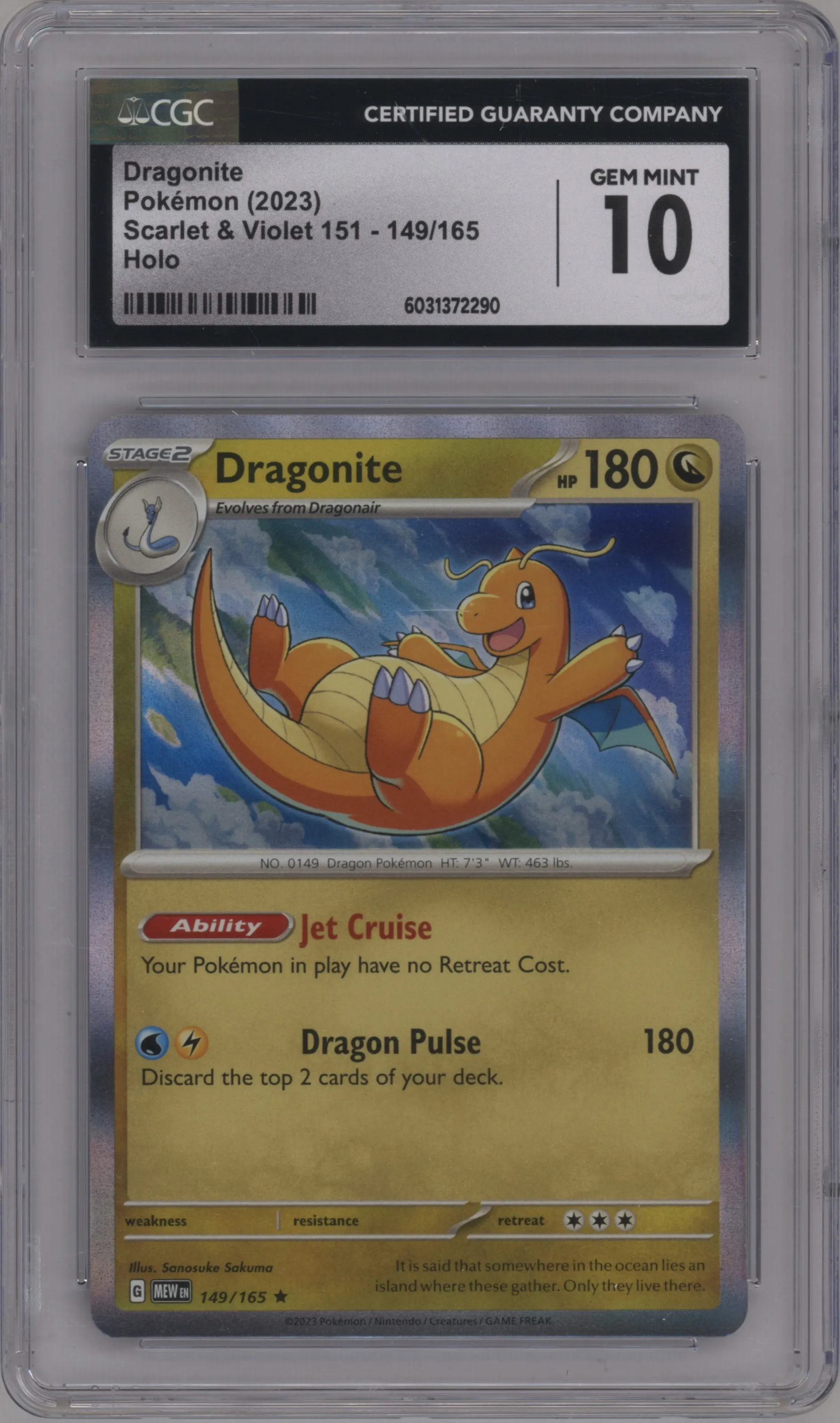 2023 Pokemon SV Dragonite #149 CGC 10