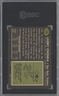 Larry Csonka from the 1969 Topps set graded by SGC and given an overall grade of 6.