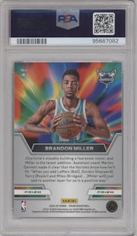 Brandon Miller from the 2023-24 Panini Prizm set featuring a Silver Prizm parallel graded by PSA and given an overall grade of 10.