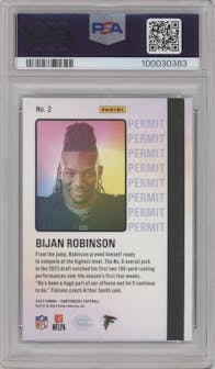 Bijan Robinson from the 2023 Panini Contenders set graded by PSA and given an overall grade of 10.