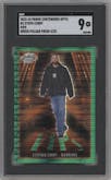 Stephen Curry from the 2023-24 Panini Contenders Optic set featuring a Green Pulsar parallel graded by SGC and given an overall grade of 9.