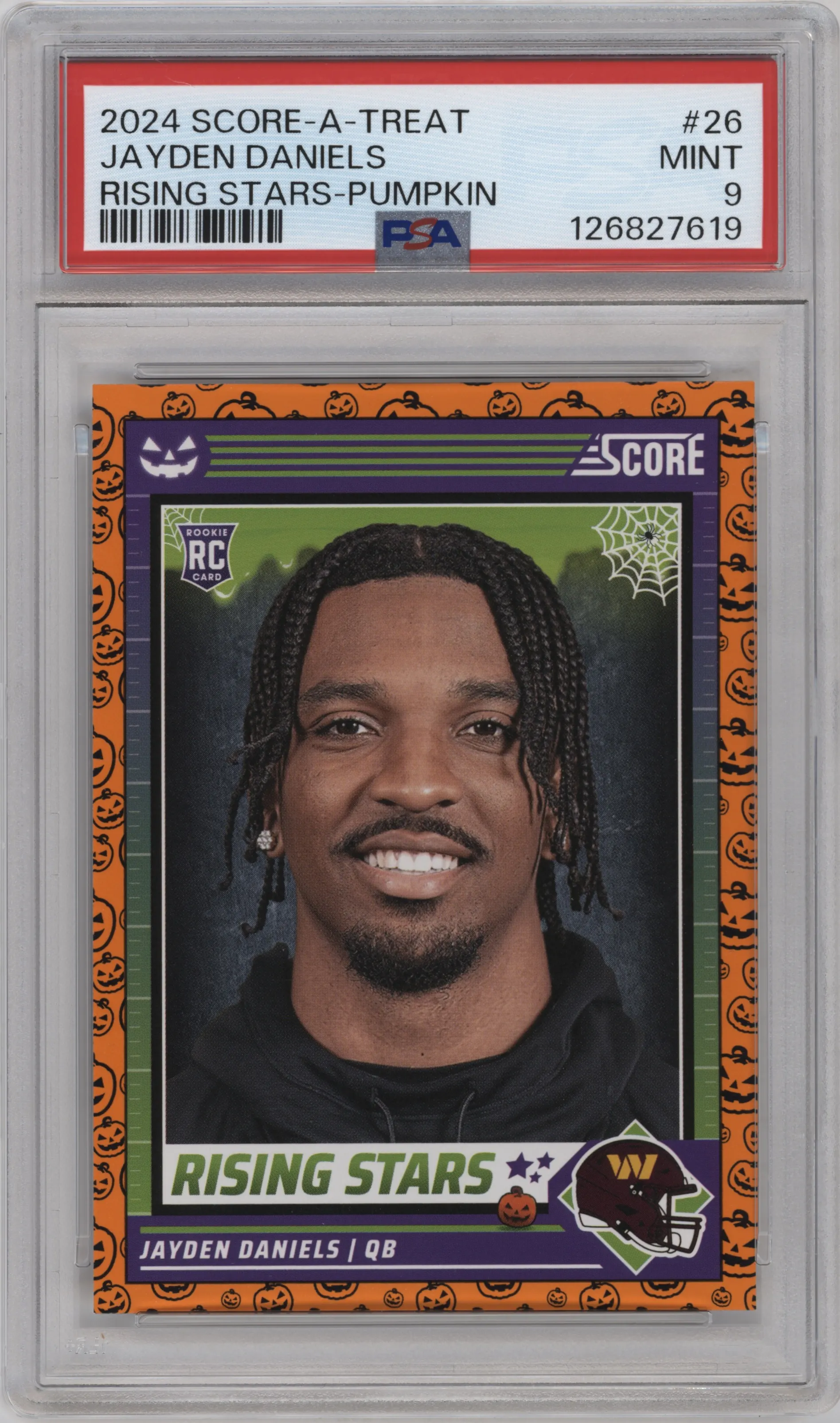 2024 Score-A-Treat Rising Stars Jayden Daniels Pumpkin PSA 9