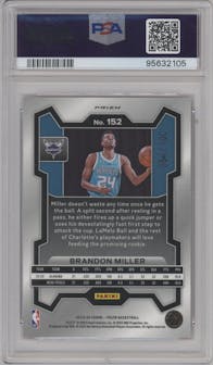 Brandon Miller from the 2023-24 Panini Prizm set featuring a Fast Break Red parallel graded by PSA and given an overall grade of 10.