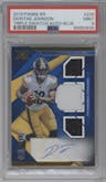 Diontae Johnson from the 2019 Panini XR set featuring a Blue parallel graded by PSA and given an overall grade of 9.