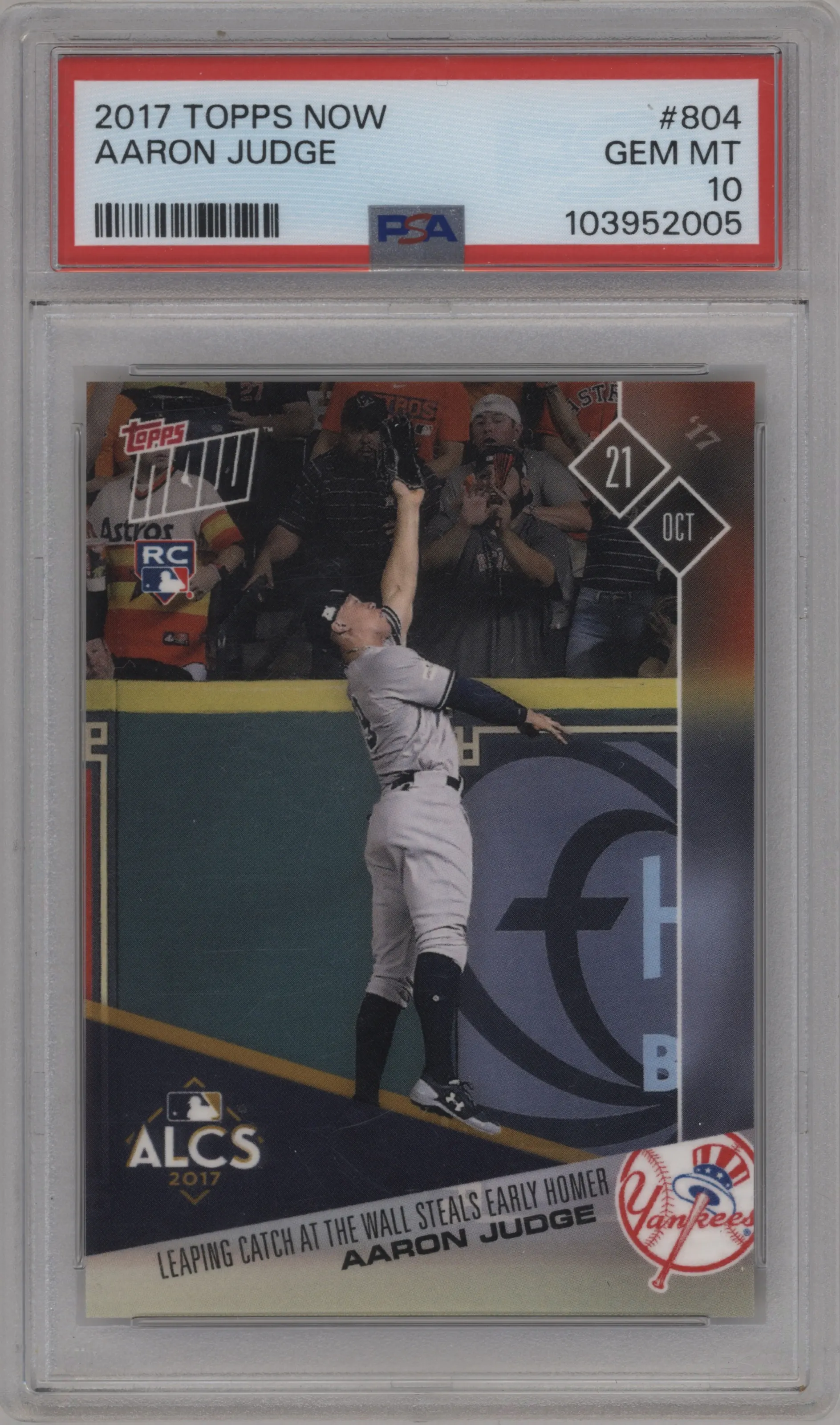 2017 Topps Now Aaron Judge PSA 10