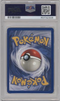 Scyther from the 1999 Pokemon set graded by PSA and given an overall grade of 9.