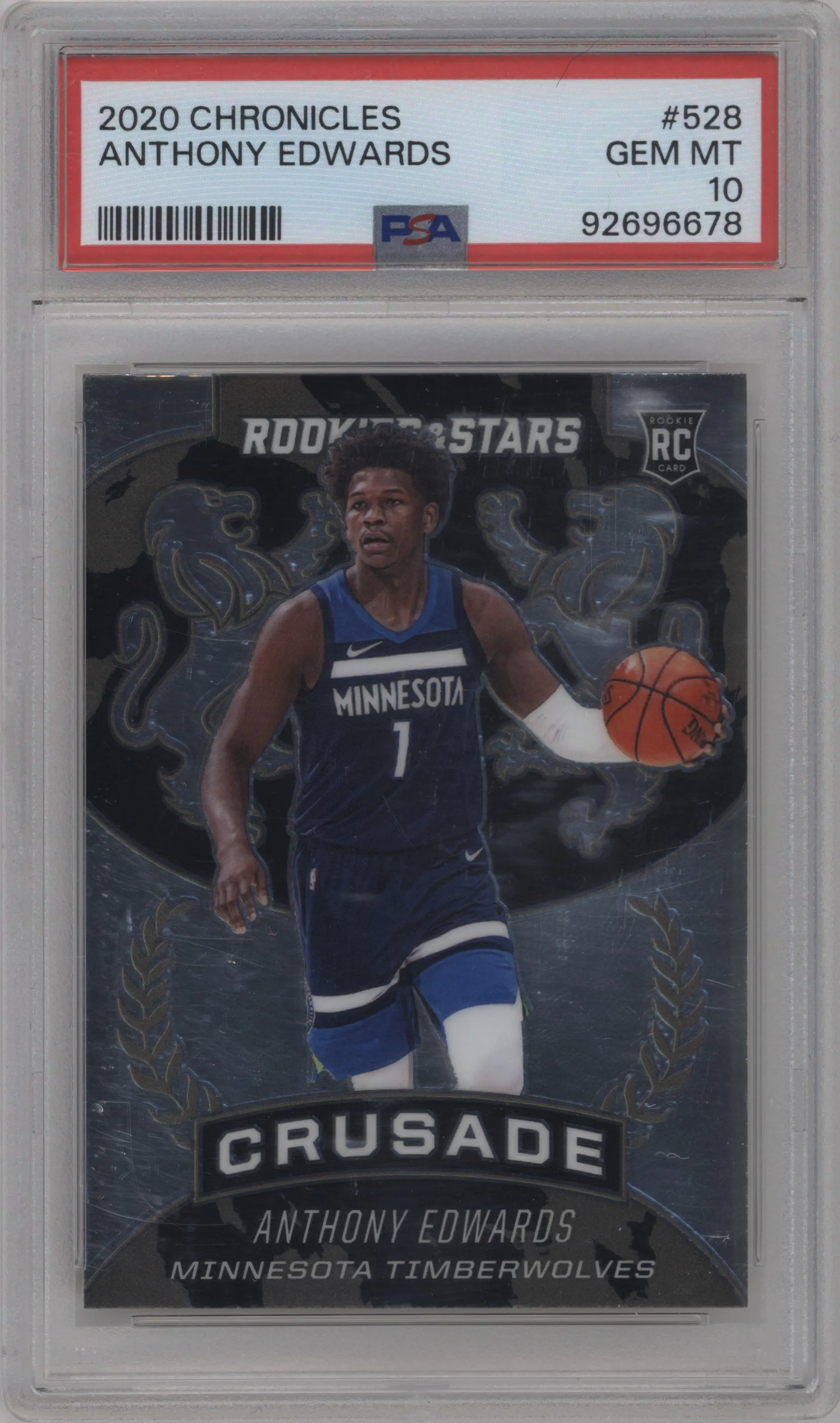 2020 Panini Chronicles Crusade Anthony Edwards #528 PSA 10