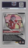 Xavier Worthy from the 2024 Panini Prizm set featuring a Disco parallel graded by PSA and given an overall grade of 10.