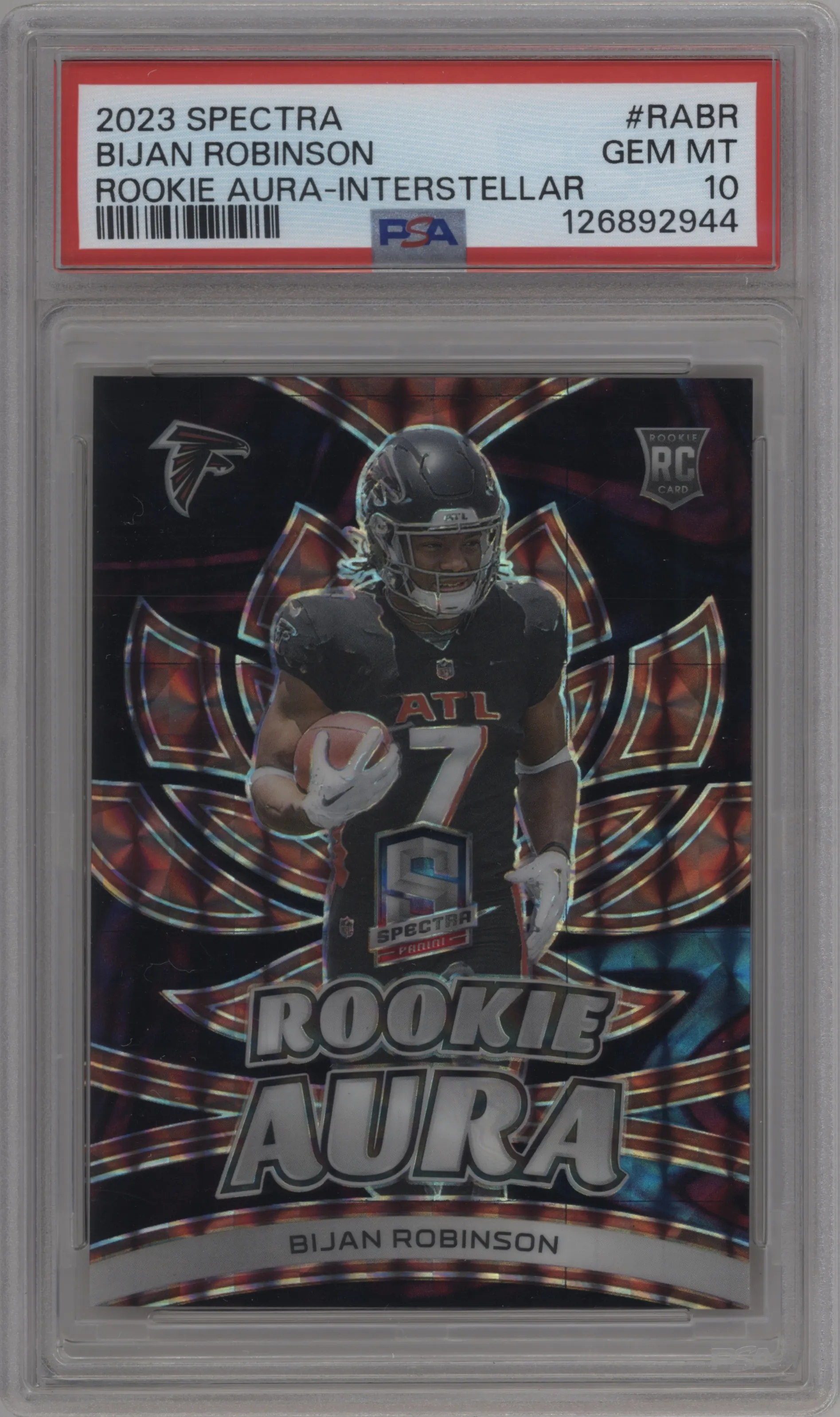 2023 Panini Spectra Rke.Aura Bijan Robinson Interstellar #RA-BR PSA 10