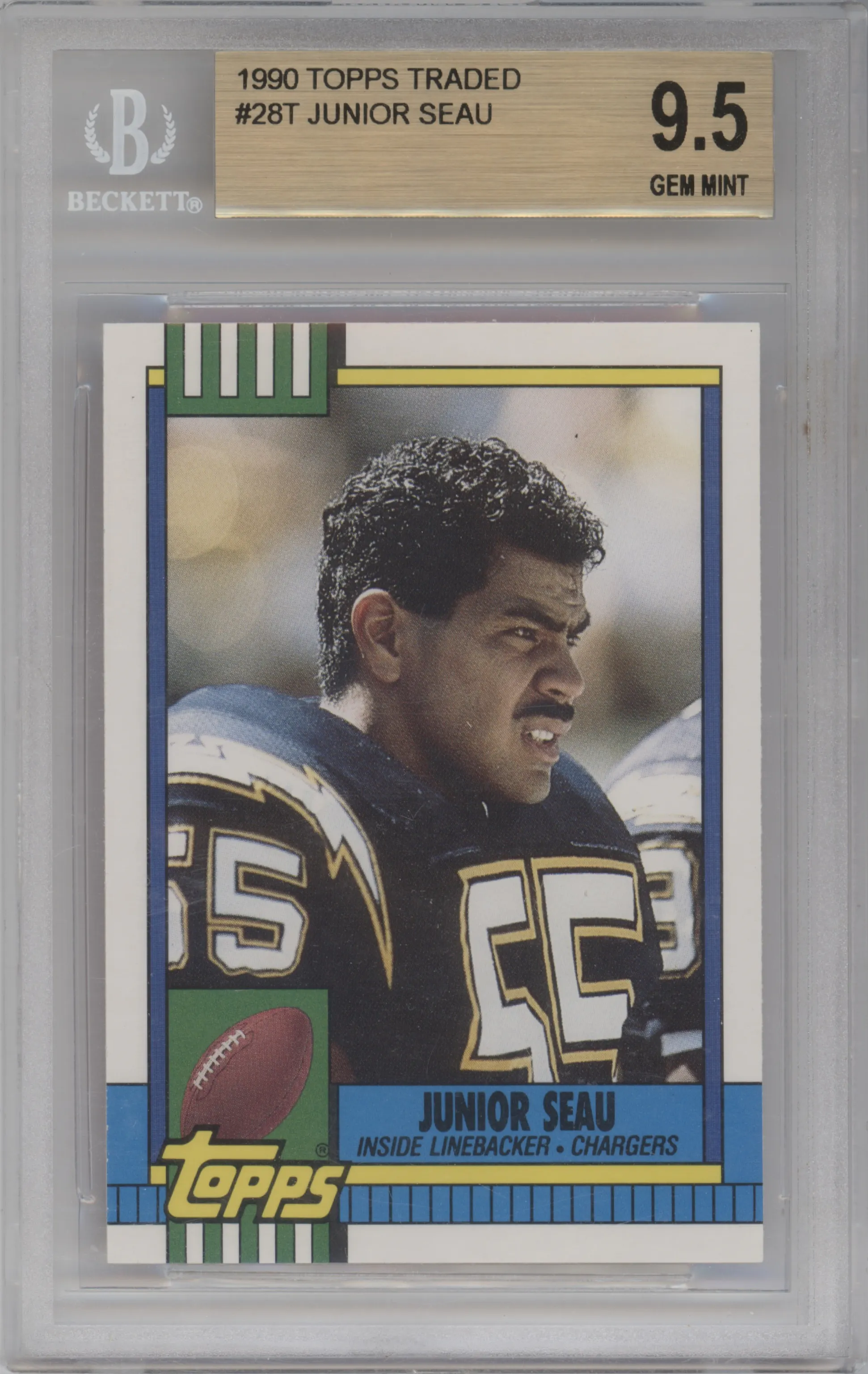 1990 Topps Traded Junior Seau BGS 9.5