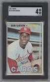 Bob Gibson from the 1967 Topps set graded by SGC and given an overall grade of 4.