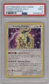 Shining Arceus from the 2017 Pokemon S&M set graded by PSA and given an overall grade of 9.