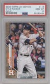 Kyle Tucker from the 2020 Topps UK   set featuring a Gold parallel graded by PSA and given an overall grade of 10.