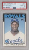 Bo Jackson from the 1986 Topps Traded set graded by PSA and given an overall grade of 10.