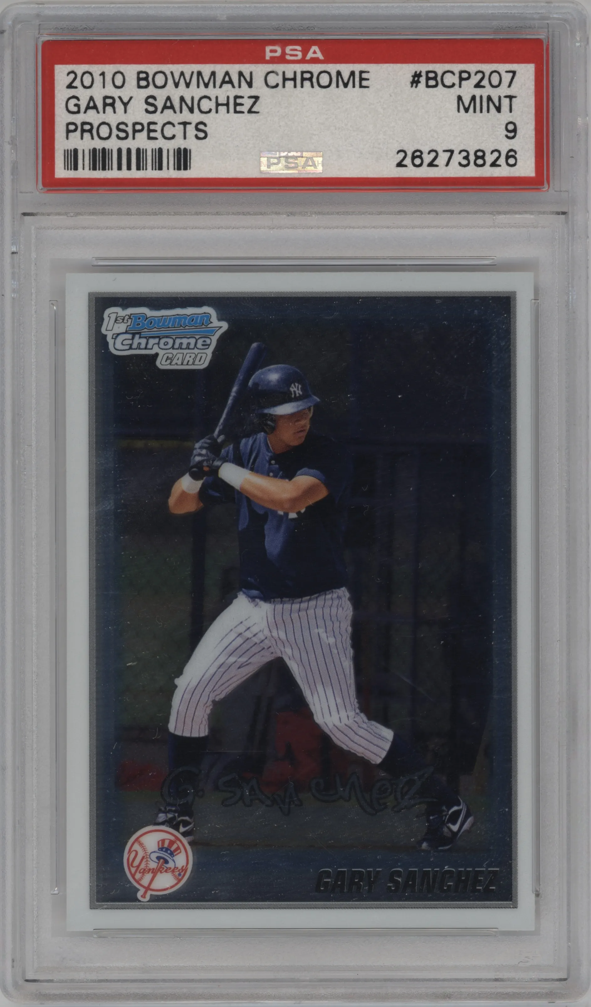 2010 Bowman Chrome Prospect Gary Sanchez PSA 9