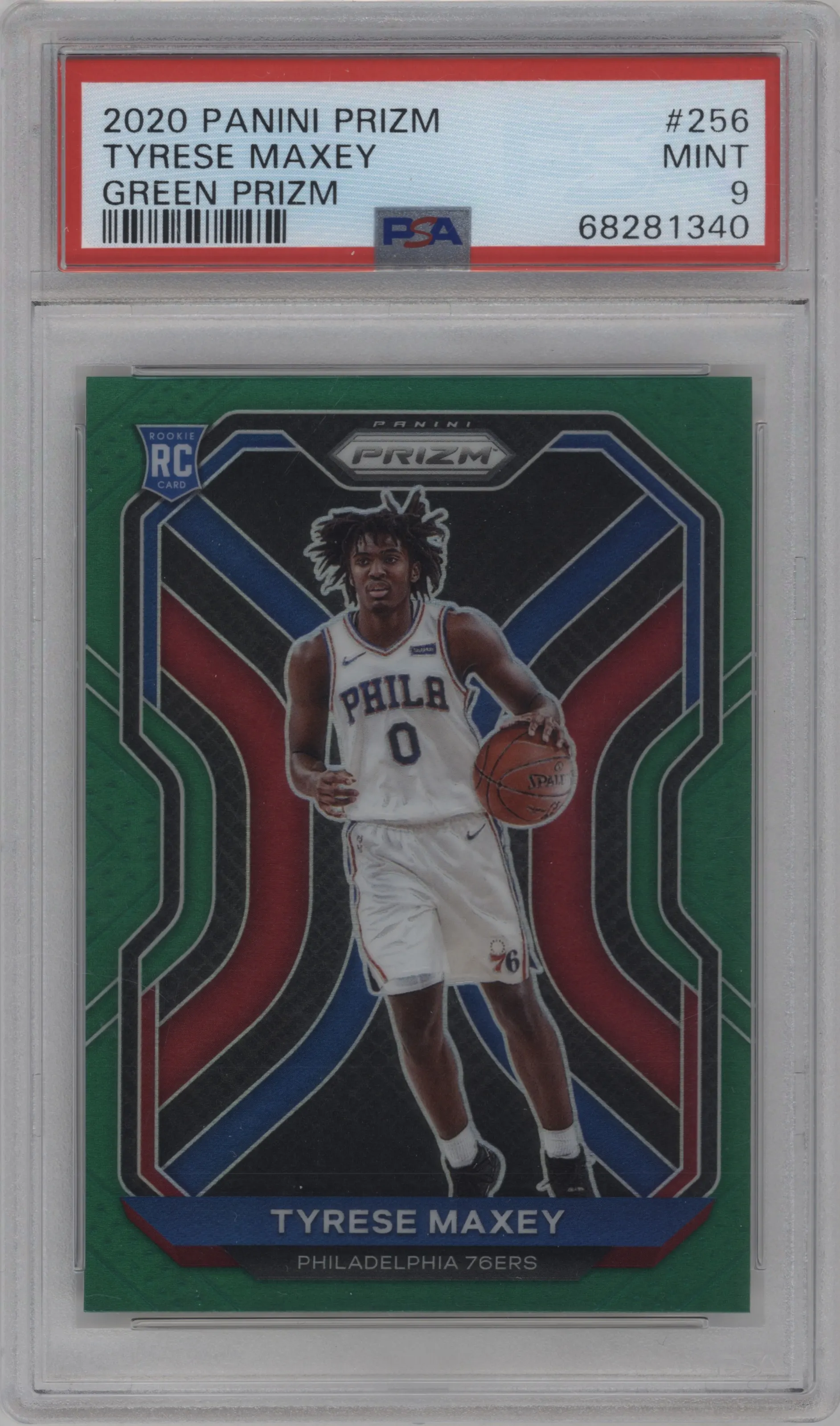 2020 Panini Prizm Tyrese Maxey Green Prizm PSA 9