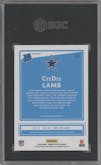 CeeDee Lamb from the 2020 Panini Donruss Optic set featuring a Hyper Blue  parallel graded by SGC and given an overall grade of 10.