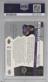 Chris Bosh from the 2003-04 SPx set graded by PSA and given an overall grade of 9.
