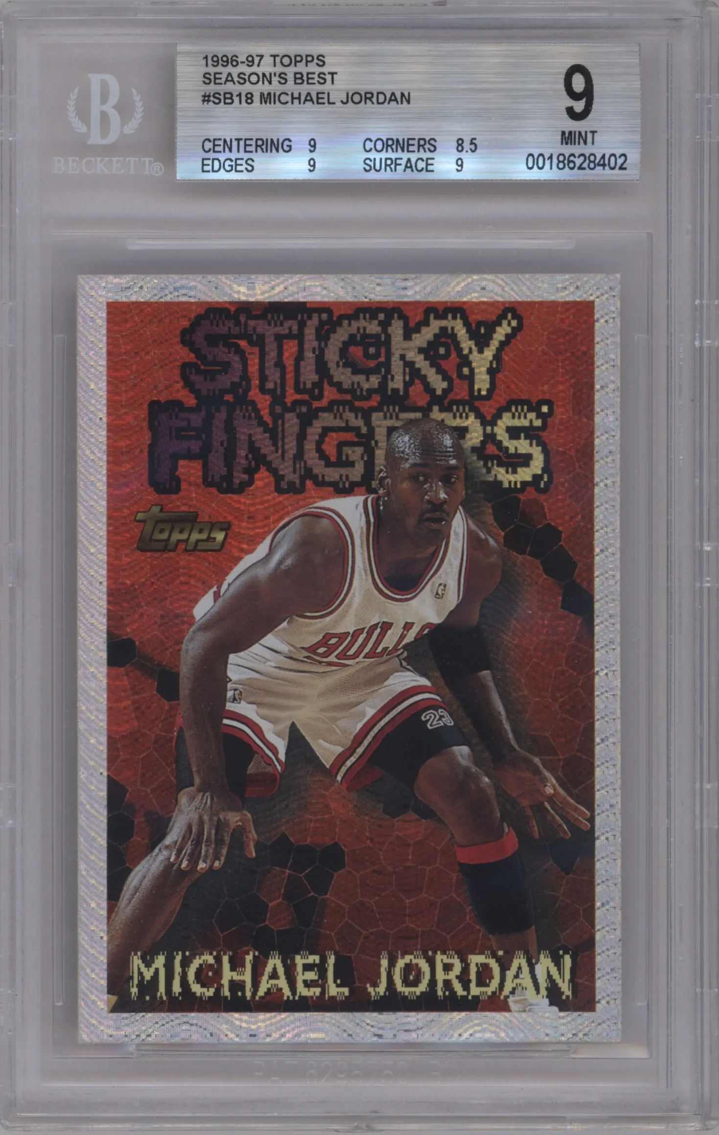 1996 Topps Season's Best Michael Jordan #18 BGS 9